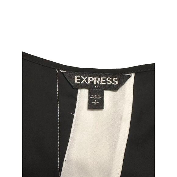 Express Sleeveless Blouse Black and White Open Back Size Small - Picture 3 of 6